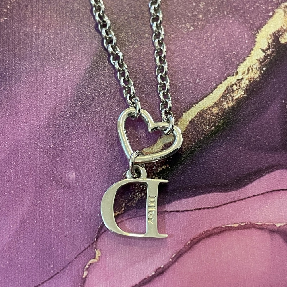 Authentic Y2K Dior John Galliano Heart and Crystal D Necklace - Picture 3 of 6